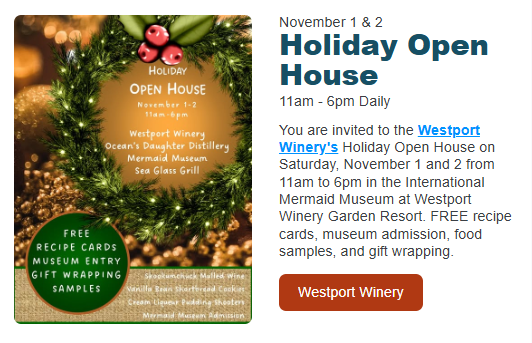 Westport Winery Hosts Holiday Open House
